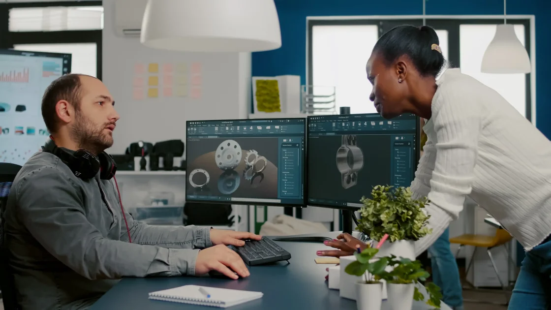 diverse team engineer architects working modern cad program scaled
